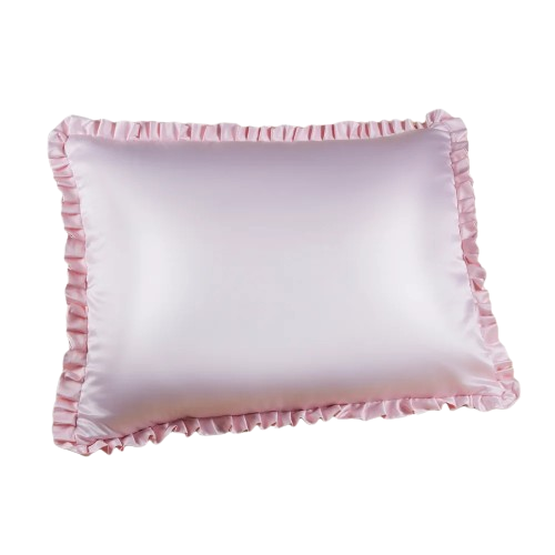 Curlyn Satin Frilled Pillow Cover (Plain) - MEDIUM / Pink