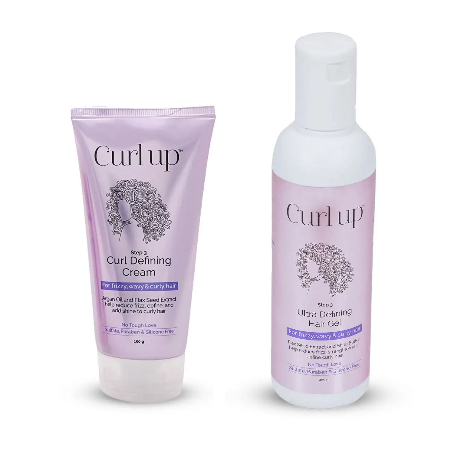Curl Up Hair Styling Curl Defining Cream & Ultra Defining Hair Gel Combo