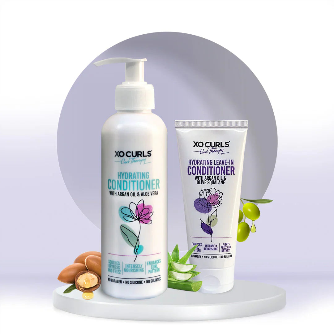 XO Curls Hydrate Conditioner And Soothe Dry Hair With This Hydrating Leave in Conditioner Combo