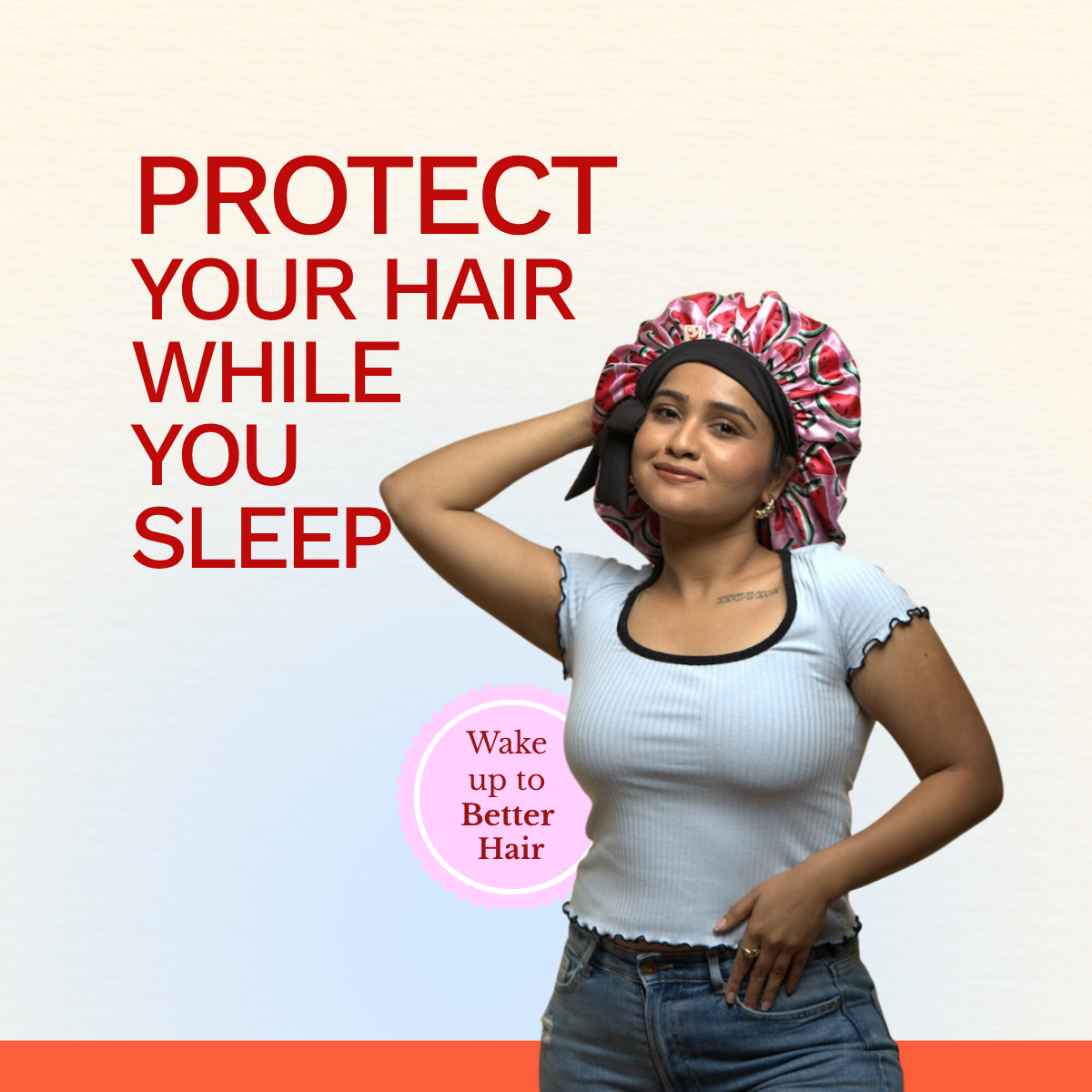 Curlyn Satin Bonnet (Printed)