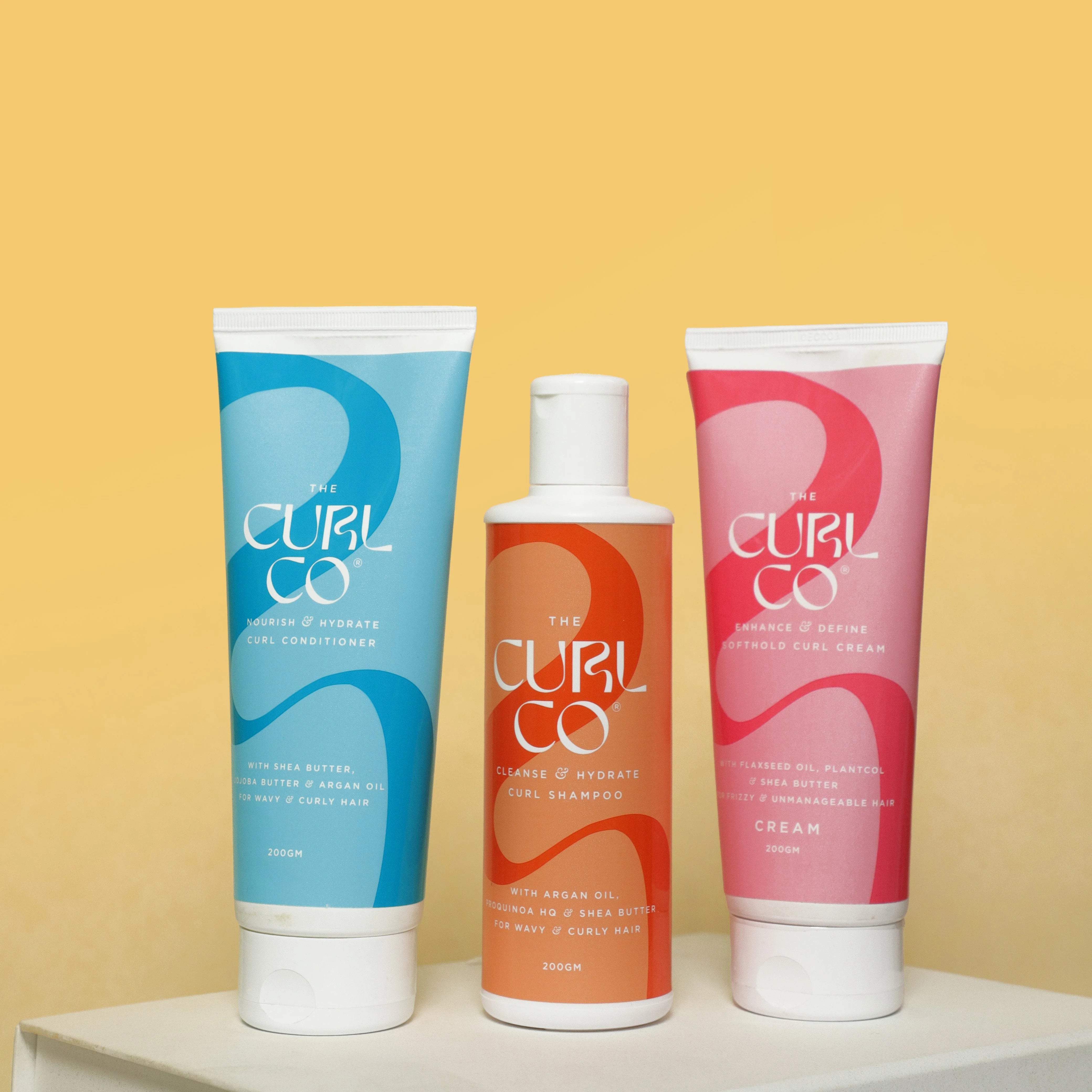 The Curl Co Curl Shampoo, Conditioner & Curl Cream Bundle