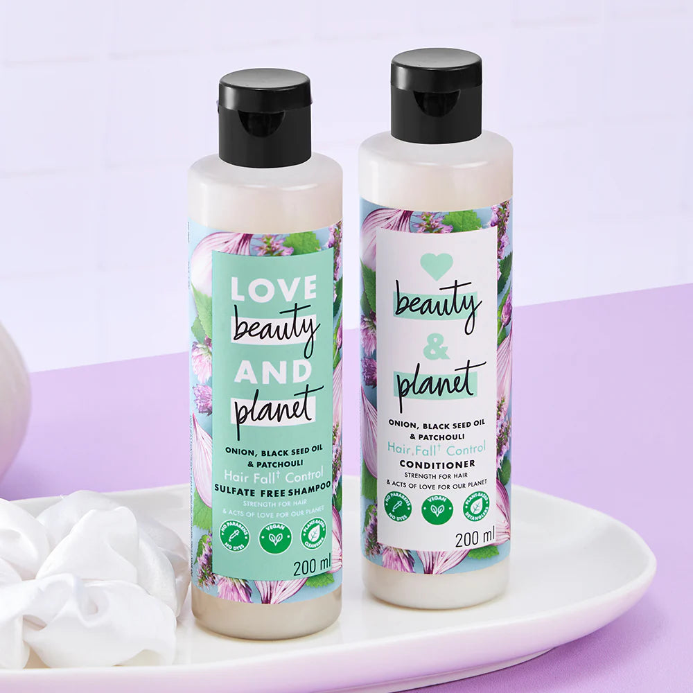 Love Beauty & Planet Onion Black Seed & Patchouli Hairfall Control Shampoo & Conditioner