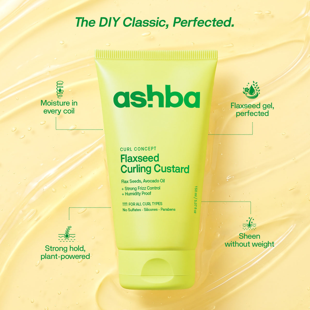 Ashba Botanics Flaxseed Curling Custard