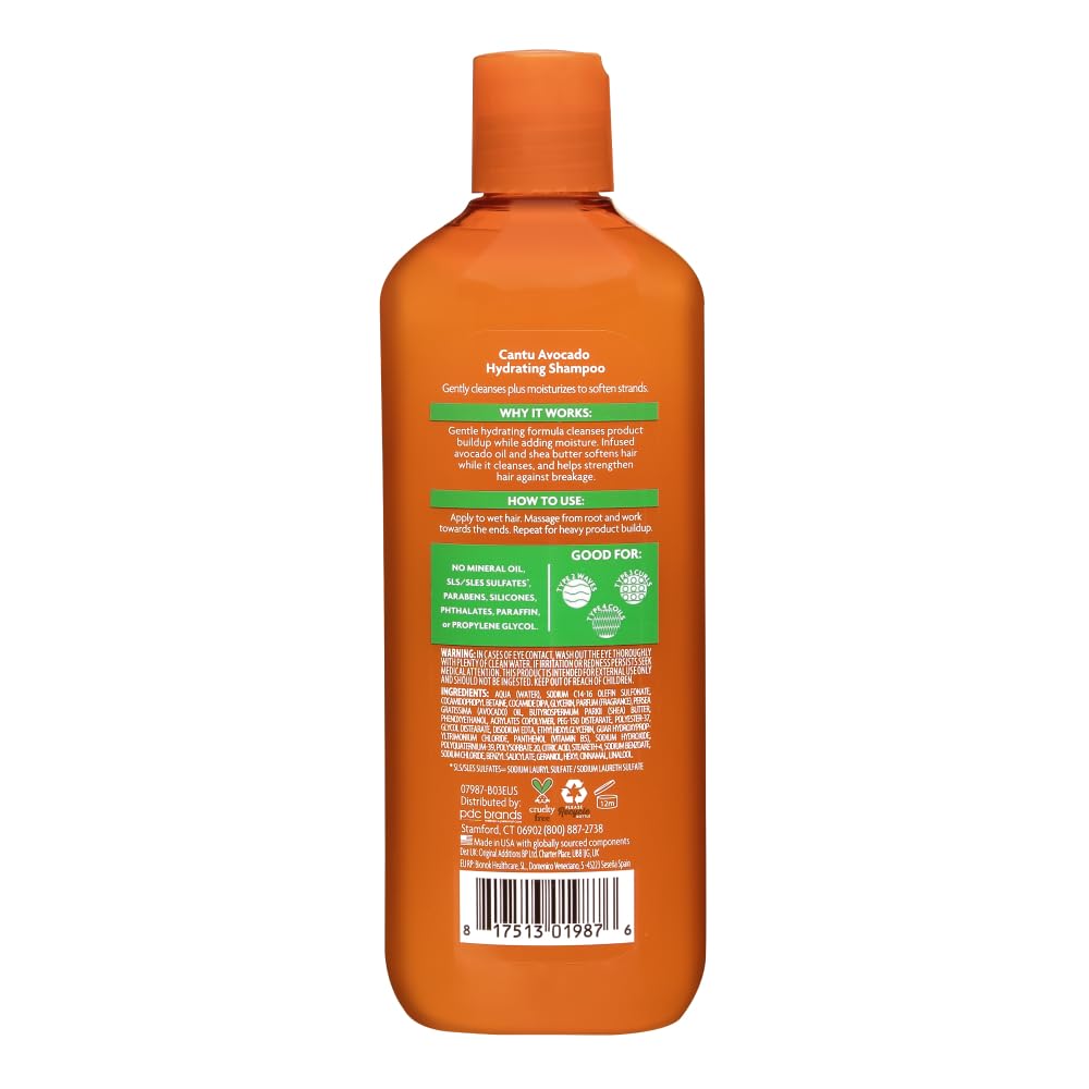 Cantu Avocado Hydrating Shampoo with Avocado Oil Shea Butter