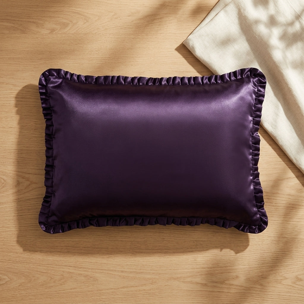 Curlyn Satin Frilled Pillow Cover (Plain)