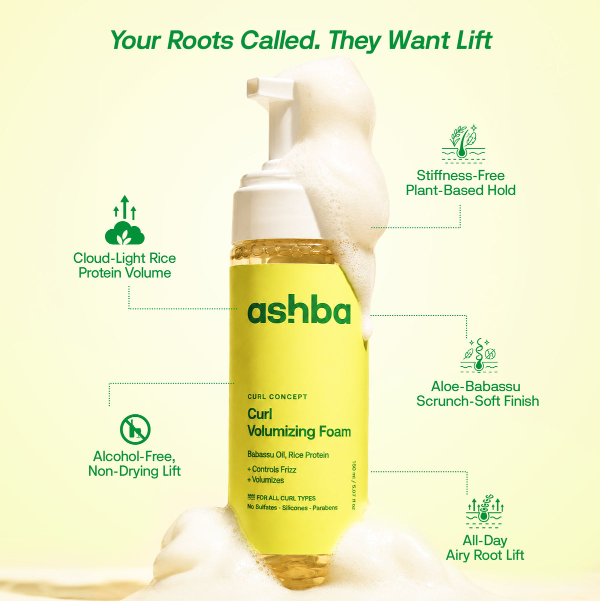 Ashba Botanics Curl Volumizing Foam