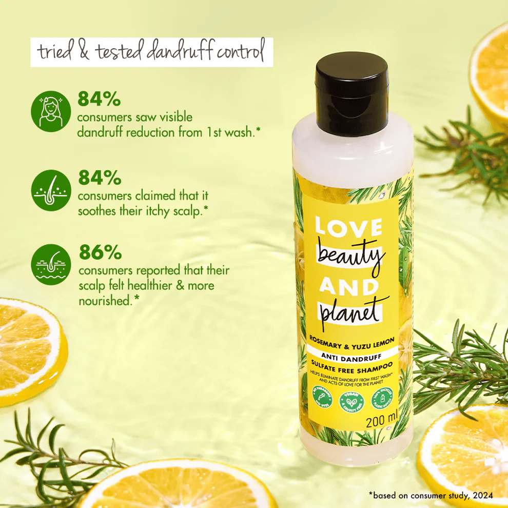 Love Beauty and Planet Rosemary & Yuzu Lemon Anti Dandruff Shampoo - photo 2