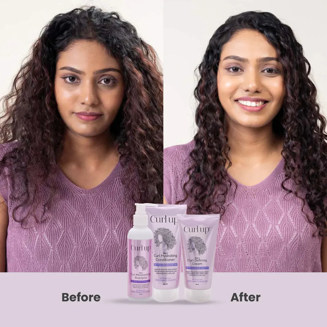 Curl Up Curl Care Bundle — Curl Moisturising Shampoo, Curl Hydrating Conditioner & Curl Defining Cream - photo 6