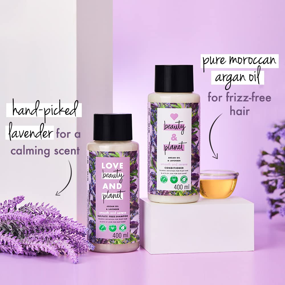 Love Beauty and Planet Argan Oil and Lavender Sulfate Free Anti-Frizz Shampoo - photo 2