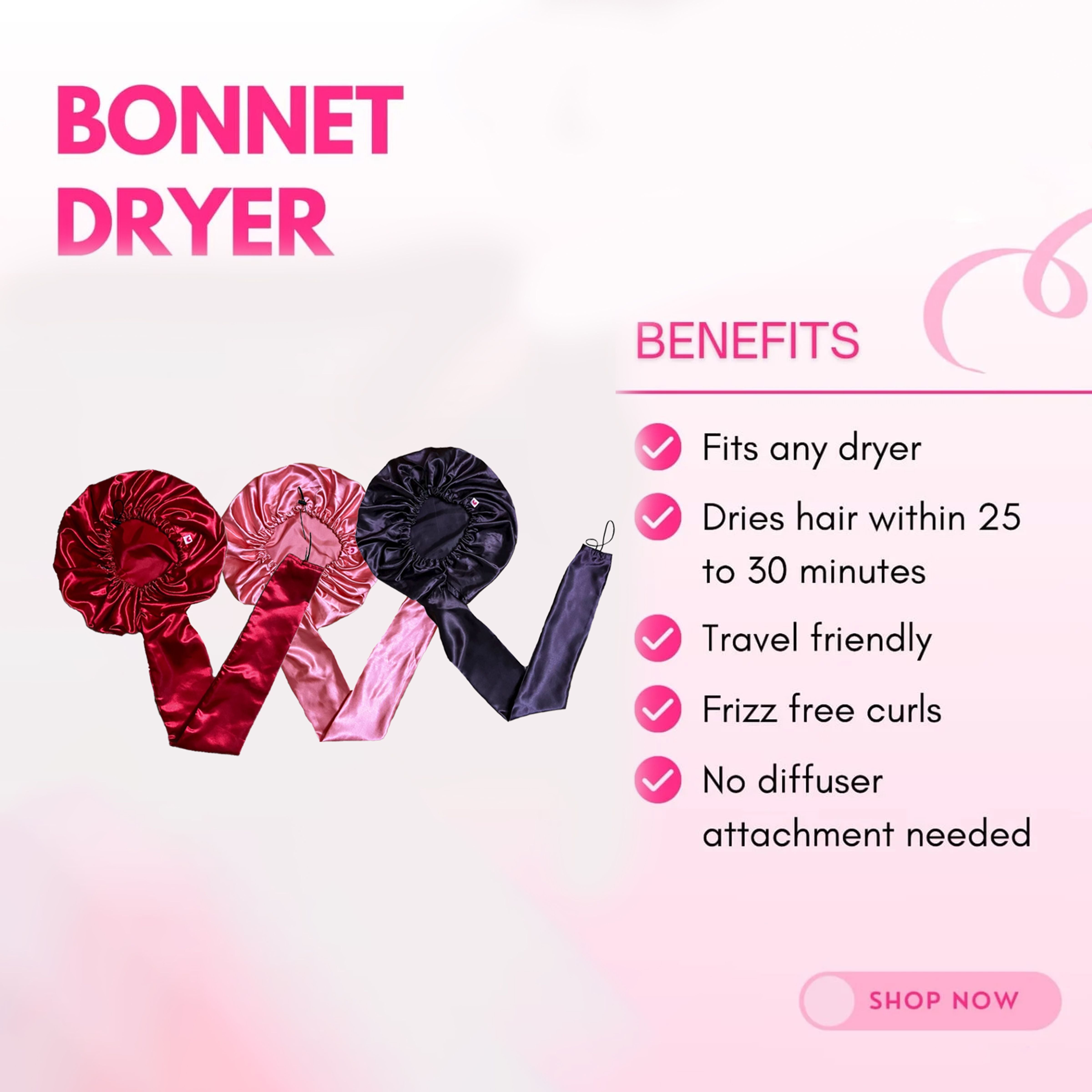 Curlyn Satin Bonnet Dryer (Plain)