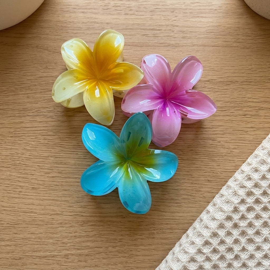 Curl Basics Floral Multicolor Hair Styling Clips Pack Of 3