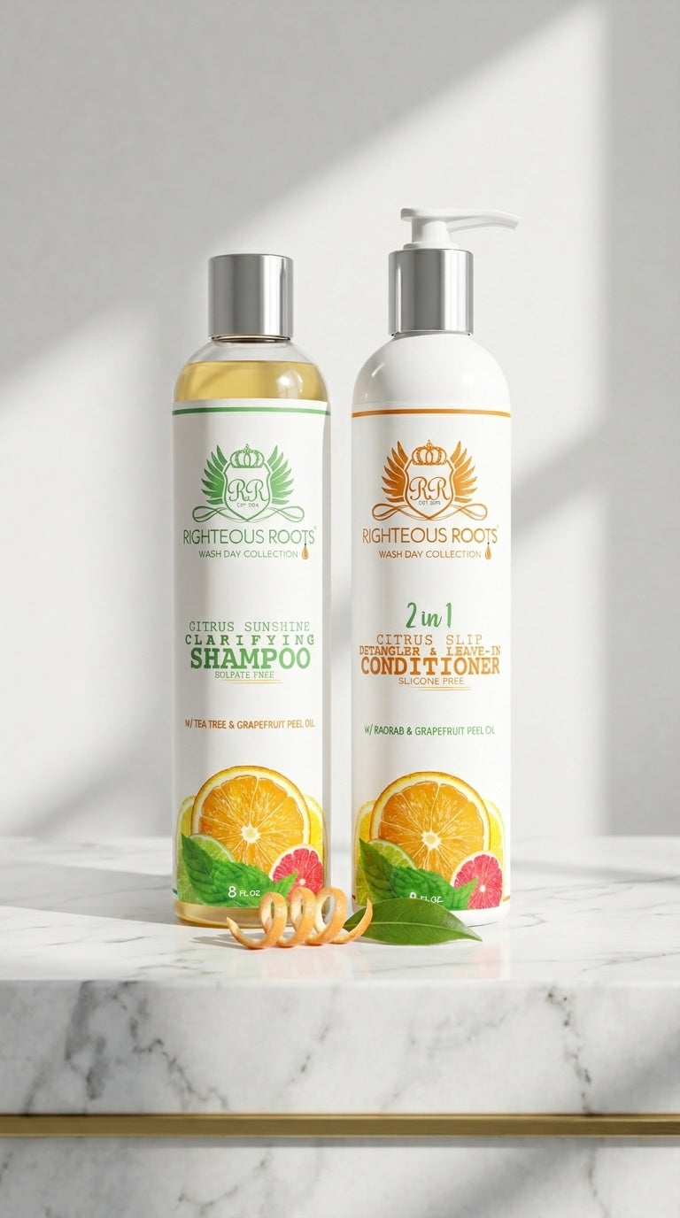 Essential Hair Care Duo - Righteous Roots Clarifying Shampoo and Citrus Slip Conditioner - photo 4