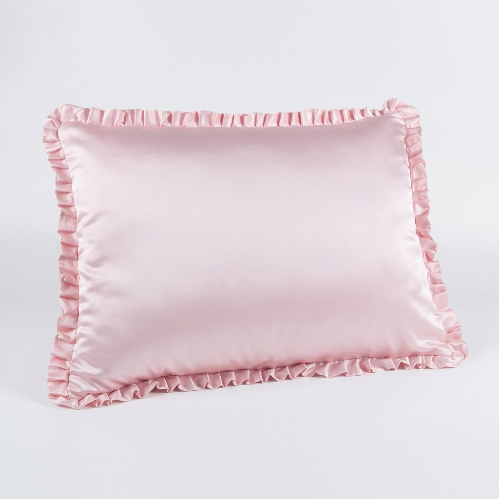 Curlyn Satin Frilled Pillow Cover (Plain)