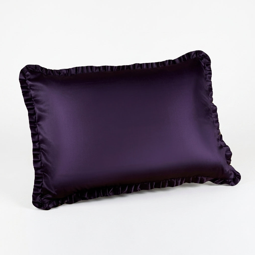 Curlyn Satin Frilled Pillow Cover (Plain)