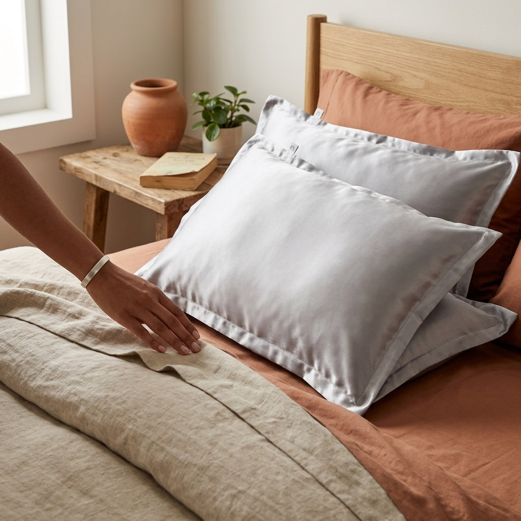 Curlyn Satin Pillowcase Plain - Gray