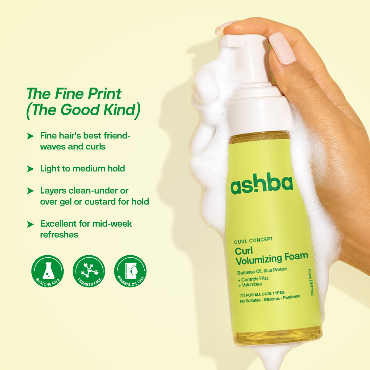 Ashba Botanics Curl Volumizing Foam
