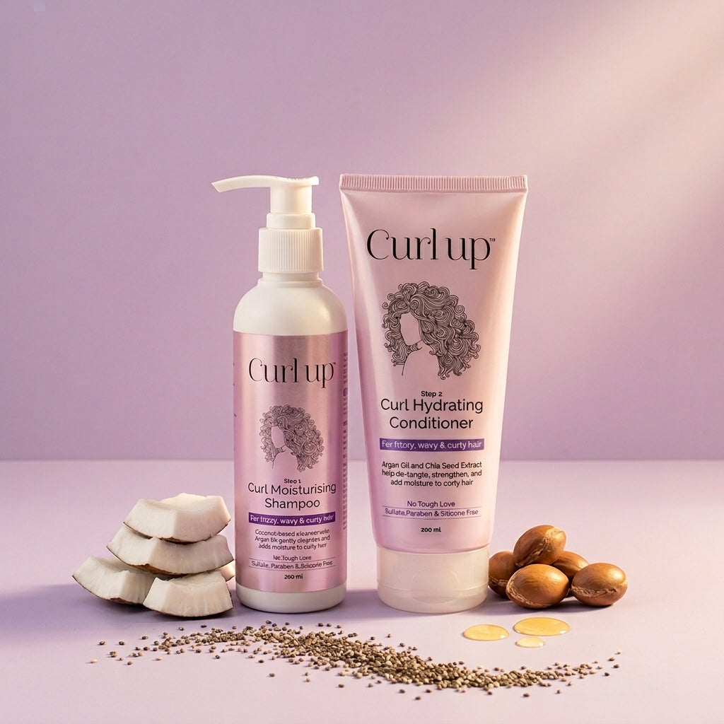 Curl Up Hair Wash Combo with Curly Hair Shampoo & Conditioner