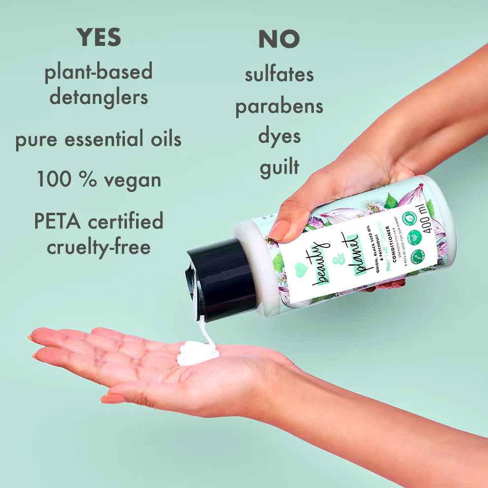 Love Beauty and Planet Onion, Black Seed Oil and Patchouli Hair fall Control Sulfate Free Conditioner - photo 4