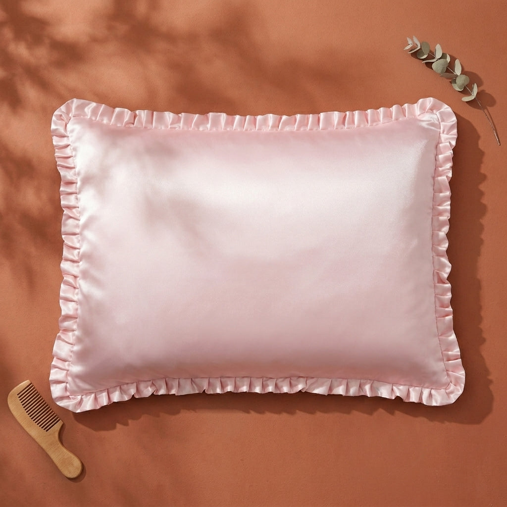 Curlyn Satin Frilled Pillow Cover (Plain)