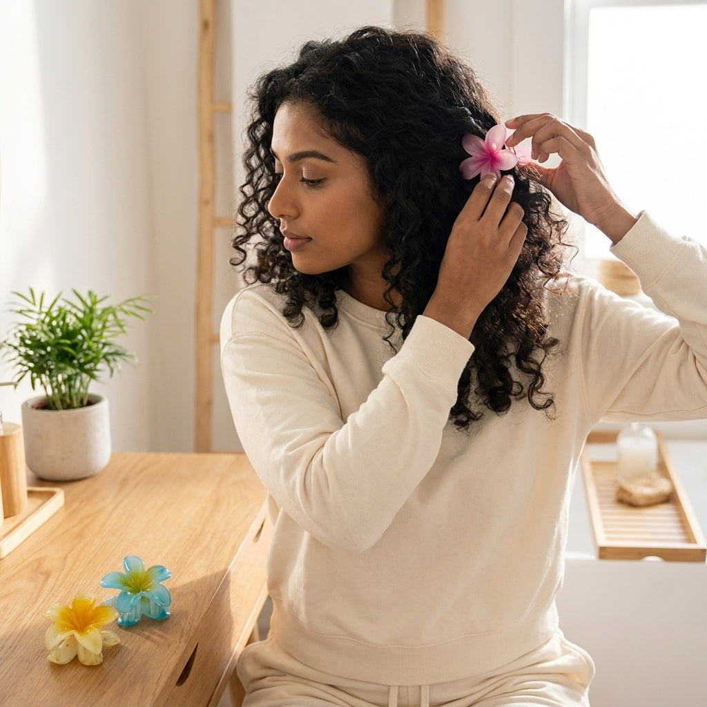 Curl Basics Floral Multicolor Hair Styling Clips Pack Of 3 - photo 3