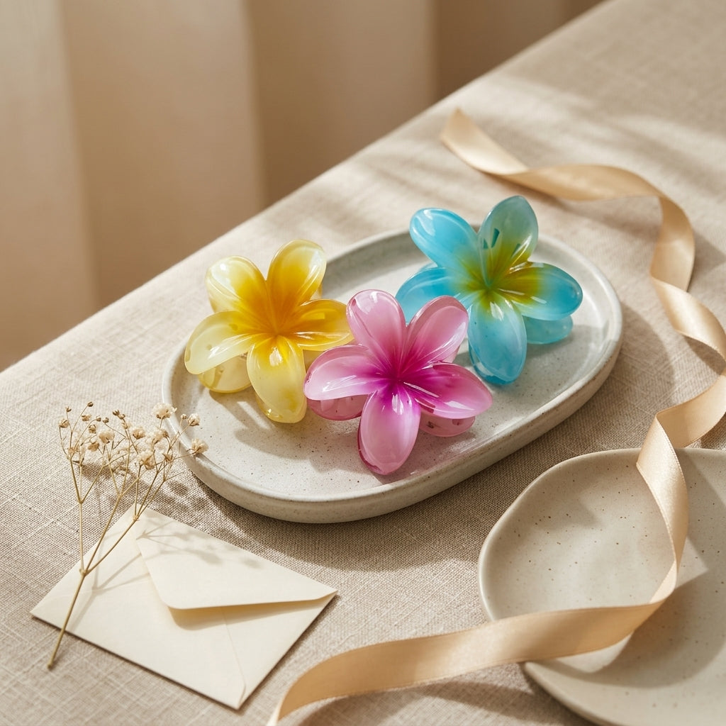 Curl Basics Floral Multicolor Hair Styling Clips Pack Of 3 - photo 4