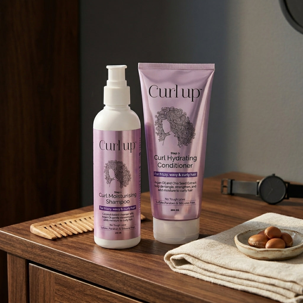 Curl Up Hair Wash Combo with Curly Hair Shampoo & Conditioner