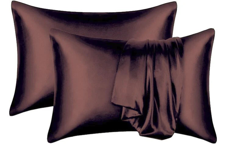 Curlyn Satin Pillowcase Plain - Brown