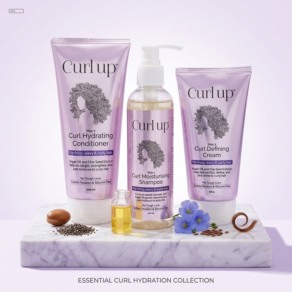 Curl Up Curl Care Bundle — Curl Moisturising Shampoo, Curl Hydrating Conditioner & Curl Defining Cream - photo 2