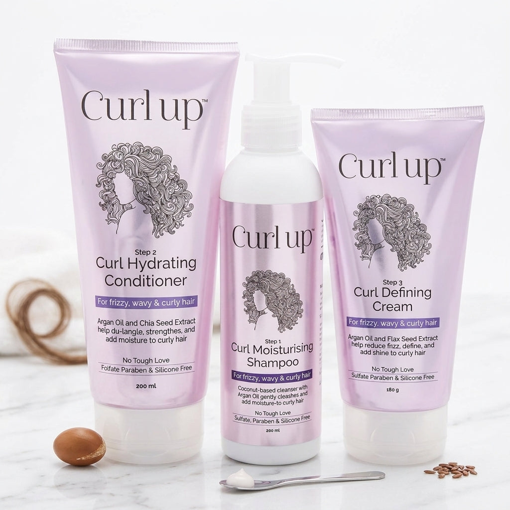 Curl Up Curl Care Bundle — Curl Moisturising Shampoo, Curl Hydrating Conditioner & Curl Defining Cream - photo 4