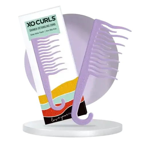 XO Curls Shower Detangling Comb - Purple
