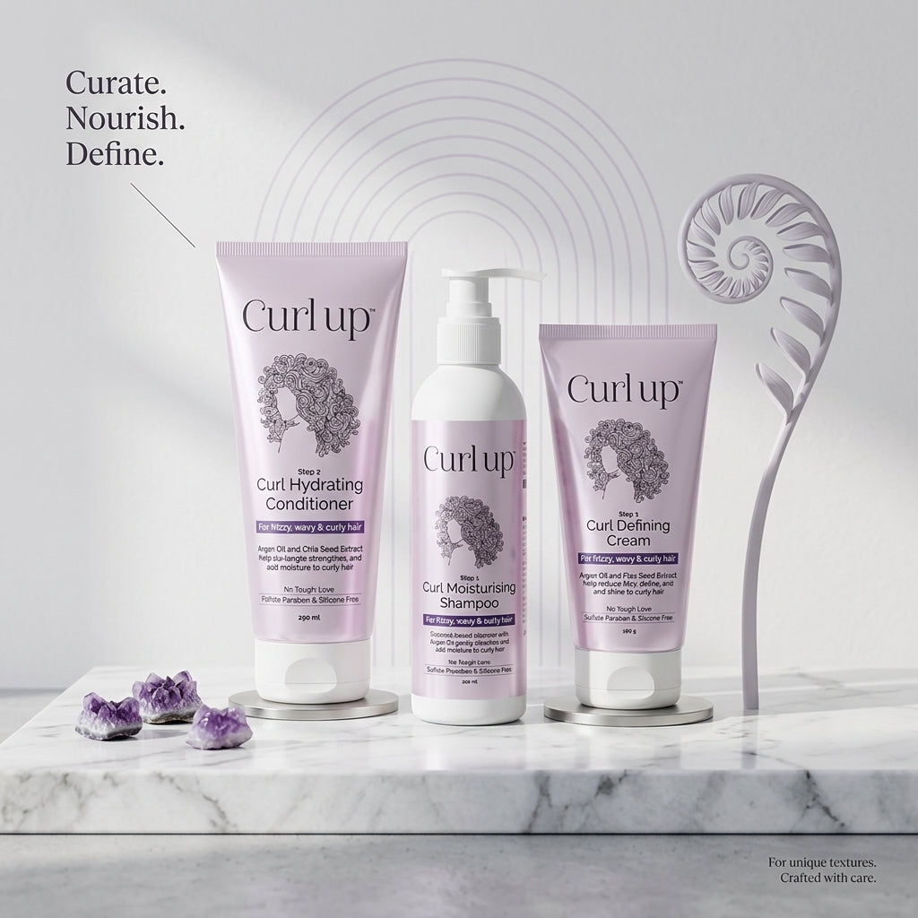 Curl Up Curl Care Bundle — Curl Moisturising Shampoo, Curl Hydrating Conditioner & Curl Defining Cream - photo 5