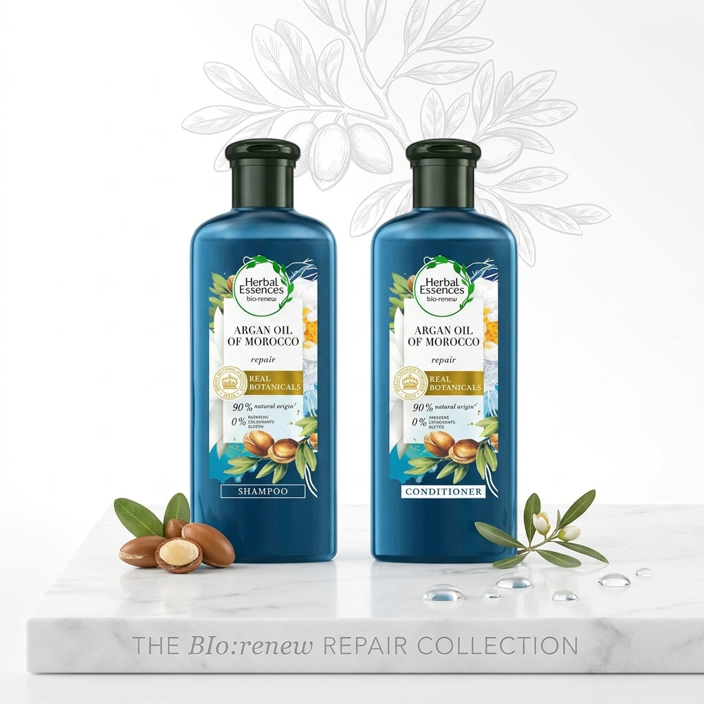 Herbal Essences Argan Oil of Morocco SHAMPOO and CONDITIONER - For Hair Repair and No Frizz- No Paraben, No Colorants, 240ML - photo 2
