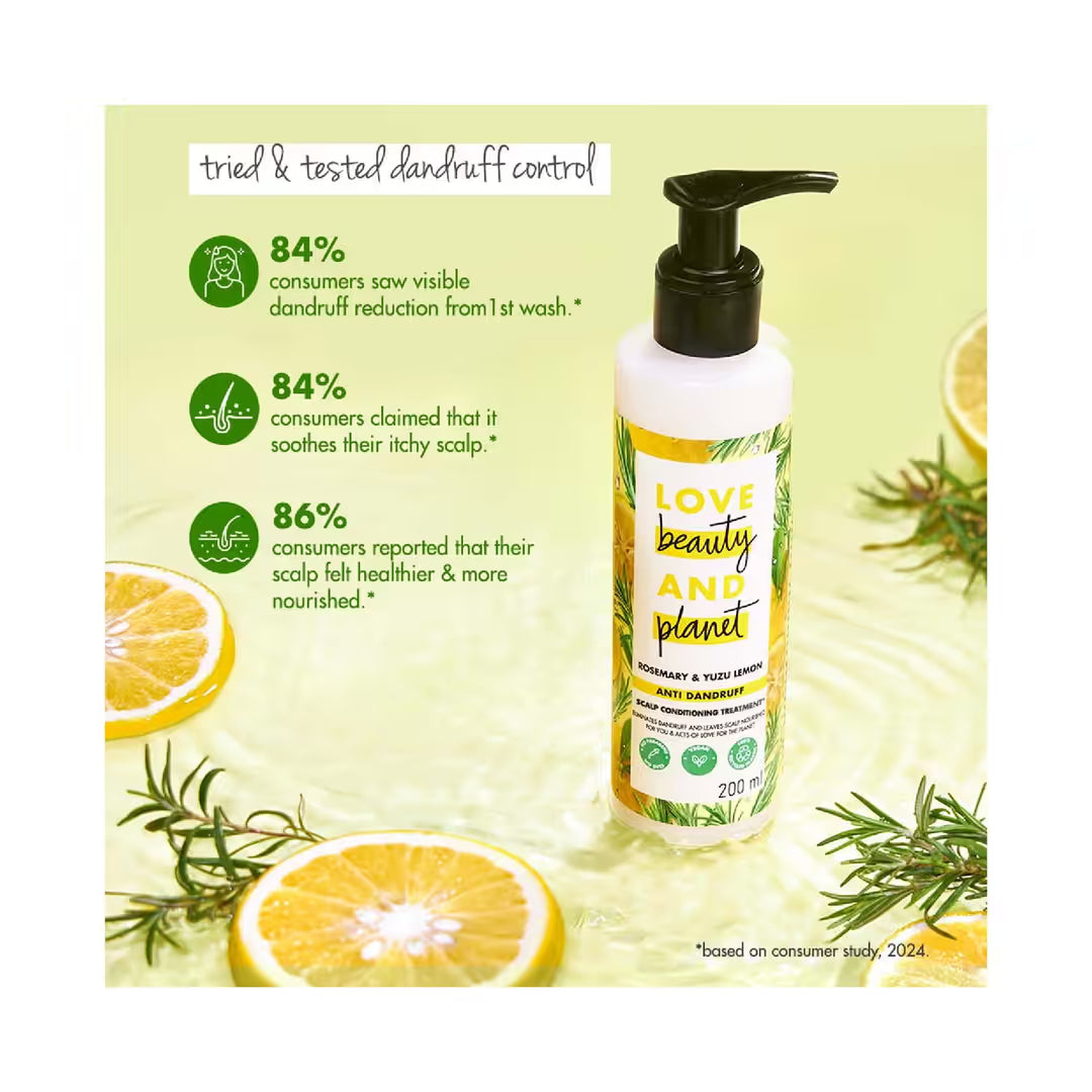 Love Beauty & Planet Rosemary & Yuzu Lemon Anti-Dandruff Shampoo & Conditioner Combo (200ml) - photo 5