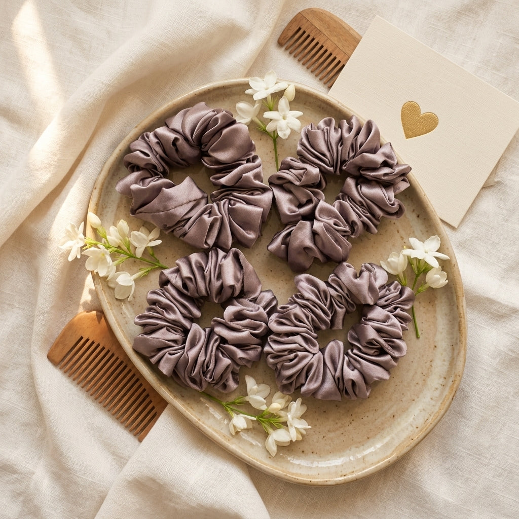 Curlyn Satin Scrunchy Pack Of 4