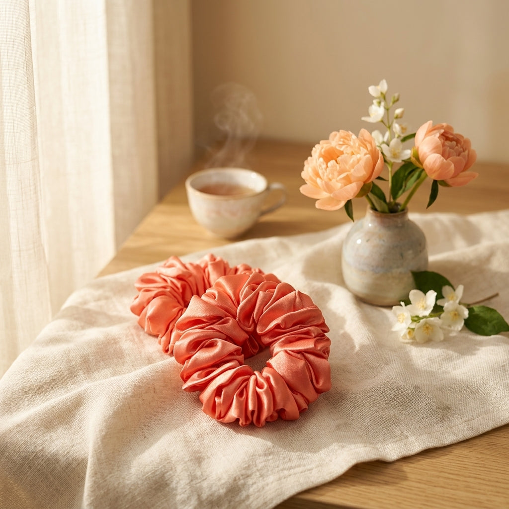 Curlyn Satin Scrunchy Pack Of 2 - Pink